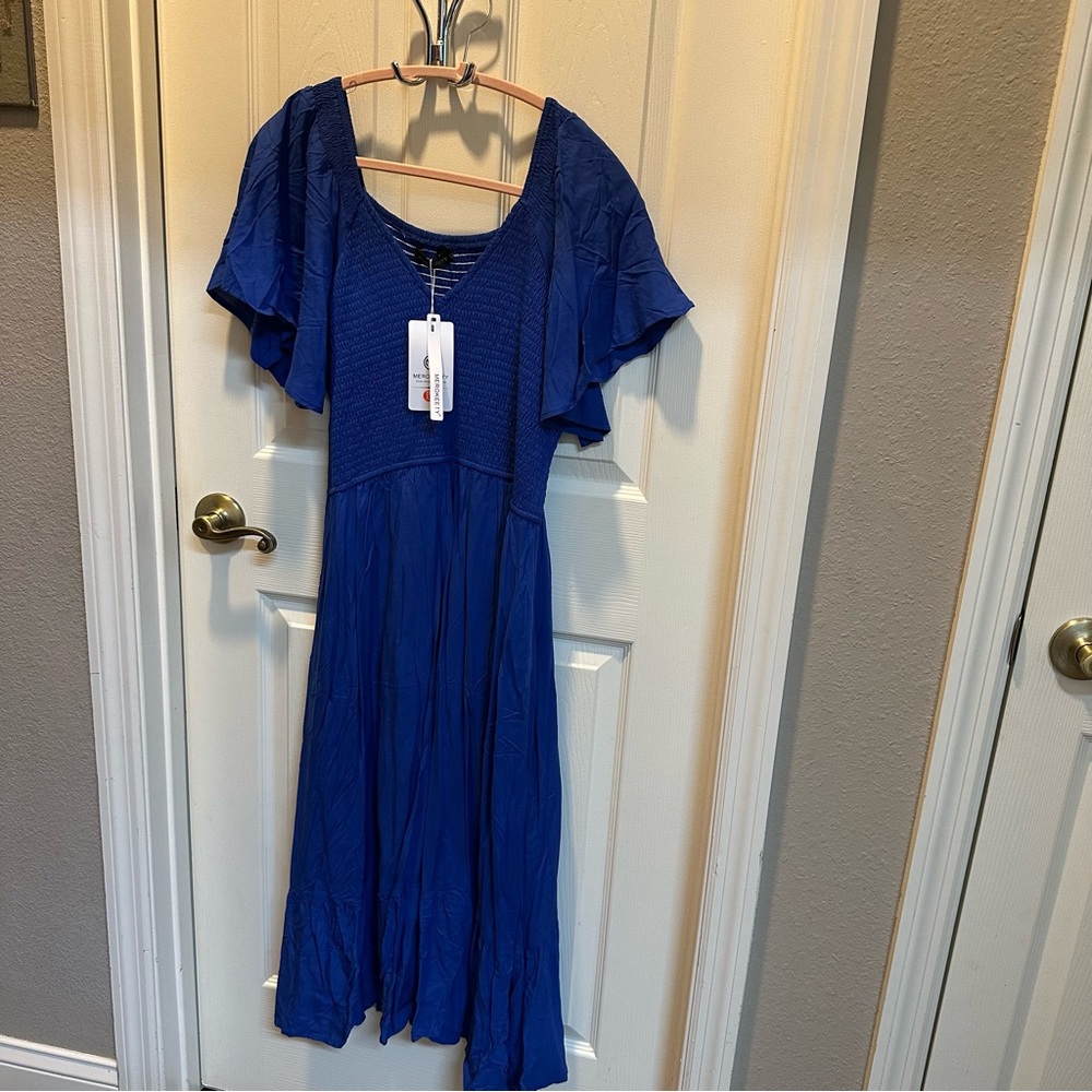Elegant Blue Women's Dress (plus size)